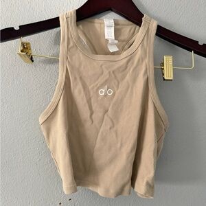 ALO Yoga Beige Ribbed Tank Top